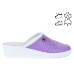 Saboti cu talpa joasa din Piele cu Imprimeu Mov - imagine 3