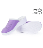 Saboti cu talpa joasa din Piele cu Imprimeu Mov - imagine 2