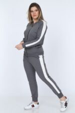 Trening Gri deschis cu dungi Marimi Mari croiala lejera cod6220-3