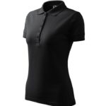 Tricou Polo Dama din Bumbac cu Guler Gri Abanos cod21094