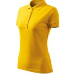 Tricou Polo Femei din Bumbac cu Guler Galben cod21004