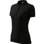 Tricou Polo Femei din Bumbac cu Guler Negru cod21001