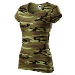 Tricou simplu Bumbac dama Camuflaj Verde cod12234