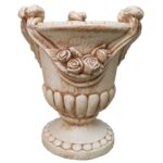 Vaza Mare Rotunda Flori de Gradina din Ciment cod010