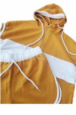 Compleu Tricou cu Gluga si Pantalon Mustar cod8265 - imagine 9