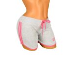 Pantaloni scurti gri deschis Sport cu dungi roz pentru dama