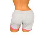 Pantaloni scurti gri deschis Sport cu dungi roz pentru dama - imagine 2