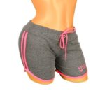 Pantaloni scurti gri inchis Sport cu dungi roz pentru dama