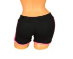 Pantaloni scurti negri Sport cu dungi roz pentru dama - imagine 2