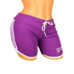 Pantaloni scurti mov Sport cu dungi albe pentru dama