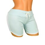 Pantaloni scurti bleu Sport cu dungi albe pentru dama