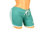 Pantaloni scurti verzi Sport cu dungi albe pentru dama