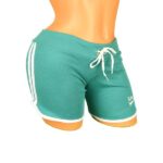 Pantaloni scurti verzi Sport cu dungi albe pentru dama