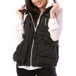 Vesta dama din fas cu Gluga culoare Neagra cod57266