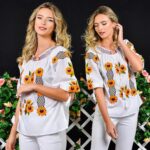 IE Traditionala cu broderie florala 3D - Floarea Soarelui