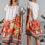 Rochie alba cu imprimeu floral - Lavinia