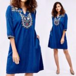 Rochie din blug brodata - Berta