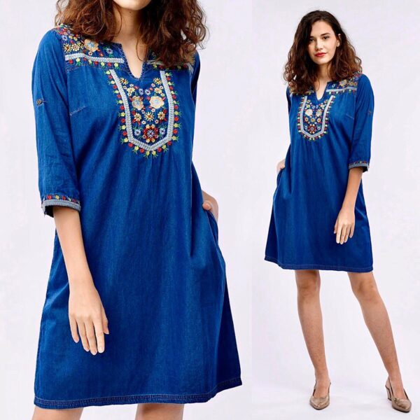 Rochie din blug brodata - Berta