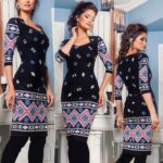 ROCHIE neagra cu motive traditionale imprimate digital - Catia