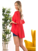Bluza Dama Bumbac TraditionalSamar Rosu cod60357 - imagine 2