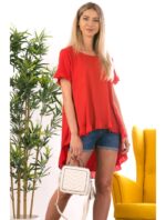 Bluza Dama Bumbac BlackDots Rosu cod60425