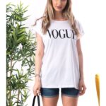 Tricou Dama Bumbac Vogue Alb cod60172