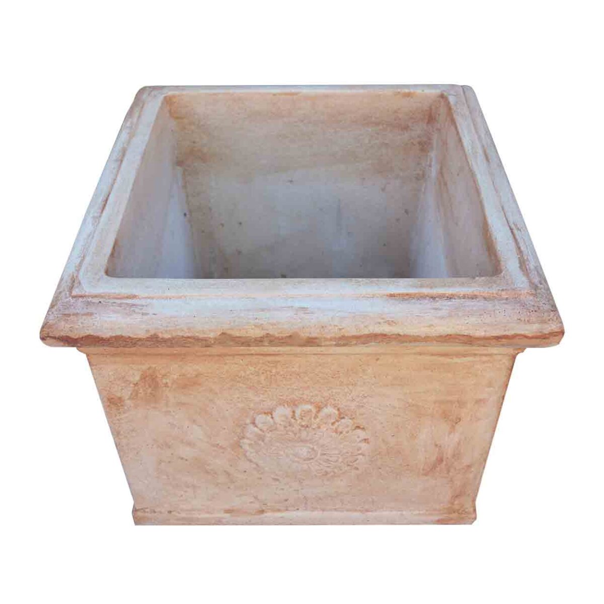 Jardiniera crem Ghiveci pentru Flori patrat de Gradina sau Terasa din ciment COD46 - imagine 2