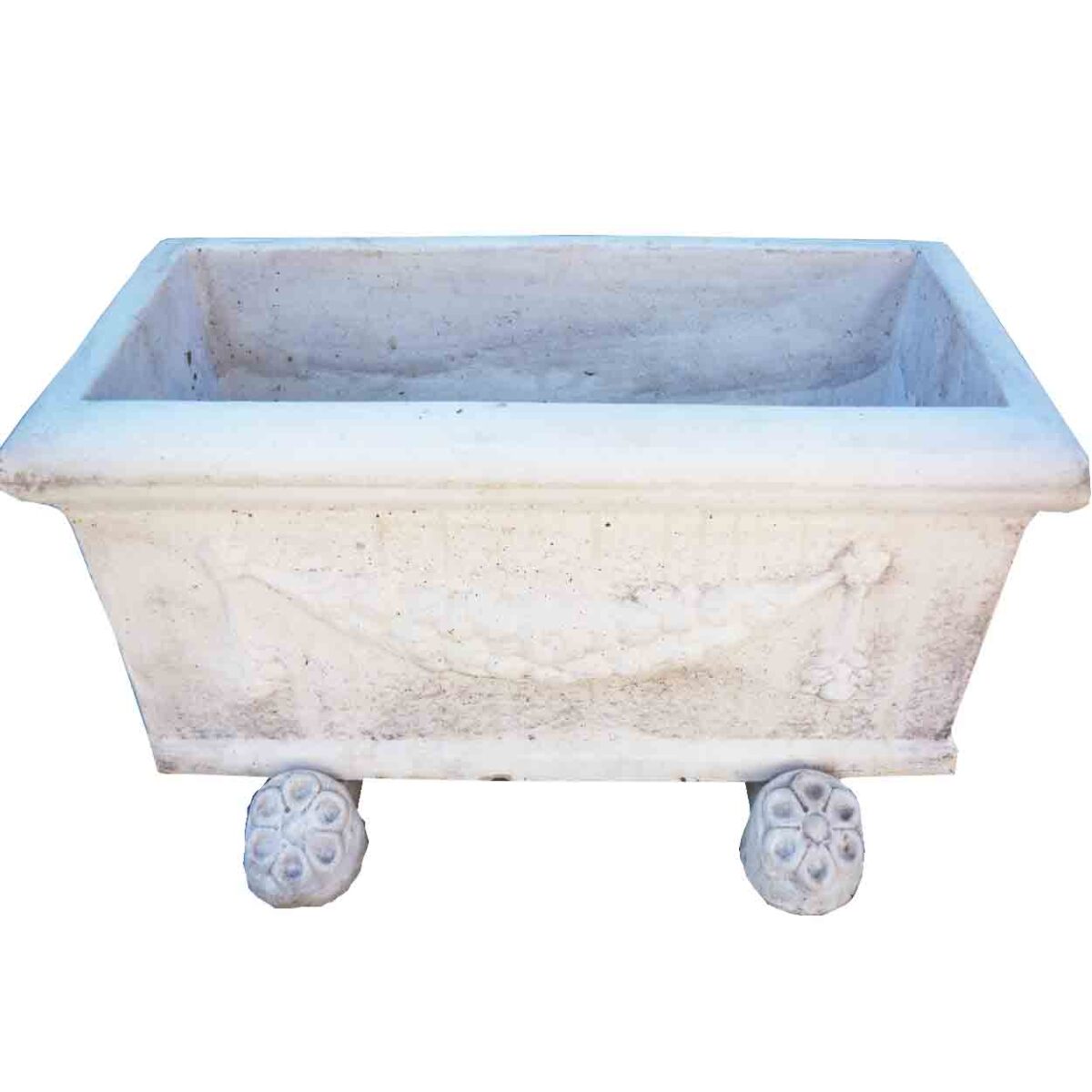 Ghiveci pentru Flori de Gradina Gri Cufar motive Romane din ciment COD52 - imagine 3