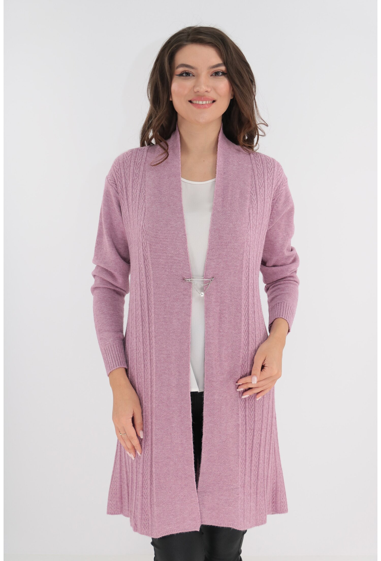 cardigan-lila-tricotat-model-spic-91952-f360-lila-74438-4 Cardigan lila tricotat model spic - imagine 1