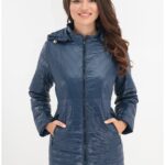 Geaca Femei bleumarin matlasata cu model diagonal