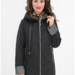 Geaca Femei lunga neagra cu fermoare metalice fata-spate