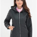 Geaca Femei neagra cu elastic pentru reglaj la spate