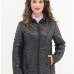 Geaca Femei neagra matlasata cu model romburi