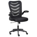 Vinsetto Scaun de Birou Ergonomic, Fotoliu Pivotant, Inaltime Reglabila si Brate care Se Ridica, 58.5x58x94.5-103.5cm, Negru