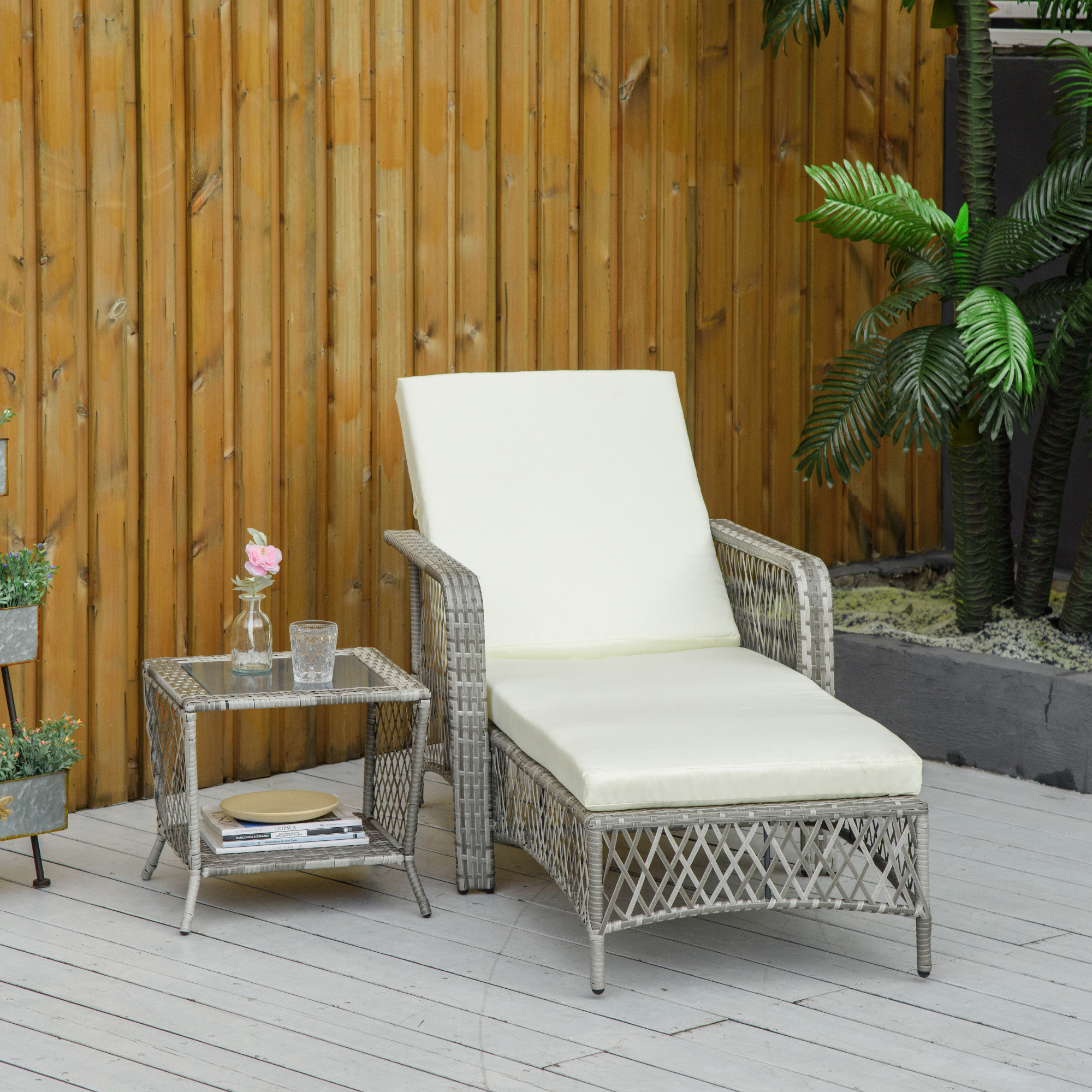 2SJ6ff18151d5913c 2 bucati sezlong din rattan din PE, mobilier pentru scaune reglabile din rachita, sezlong de gradina - imagine 1