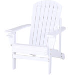 Scaun de Gradina Adirondack din Lemn Alb 97x72.39x92.71cm