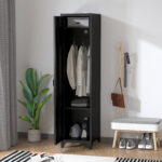 Dulapior metalic Stil Industrial cu o Usa, Dulapior Multifunctional cu Economisire spatiu pentru Hol si Dormitor