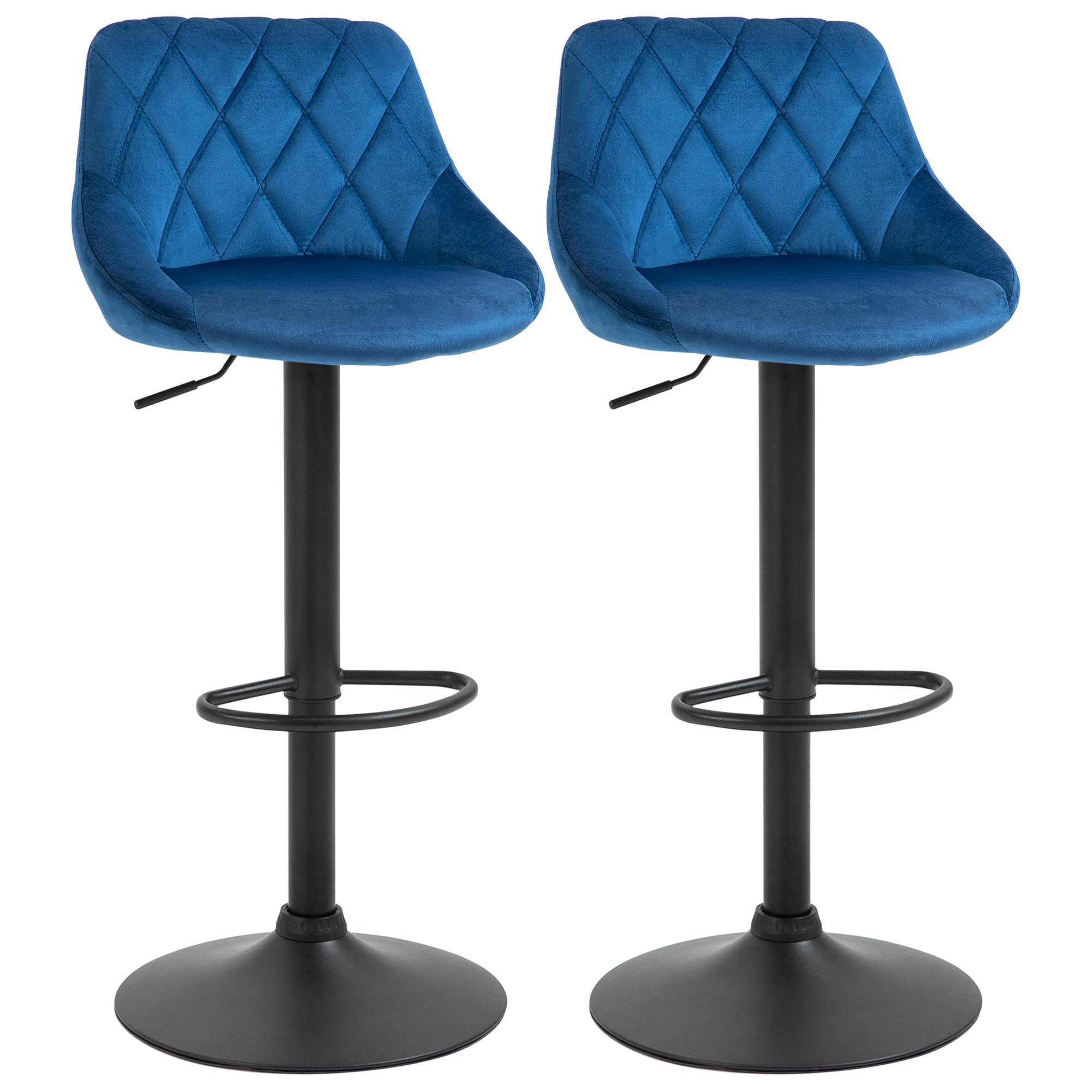63zcd717f3de6c2d4 set 2 scaune de bar, 51.5x48x83-104 cm, albastre - imagine 1