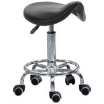 Scaun reglabil in inaltime, cu 5 roti si scaun ergonomic captusit cu spuma, 36,5x37,5x51-66 cm, negru