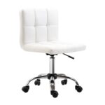 scaun rotativ din piele sintetica, 46x51x76-88cm, alb