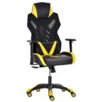 Vinsetto Scaun gaming, Ergonomic, Inaltime reglabila, Piele ecolologica, Negru/Galben