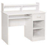 birou pentru calculator, 104x48x95.5cm, alb