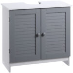kleankin Mobilier Sub Lavoar pentru Baie, din MDF, 60x30x60cm, Gri si Alb
