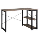 birou unghiular, 2 rafturi, 120x73,2x75 cm