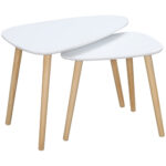Set de 2 masute laterale moderne, mese cuib triunghiulare, noptiere, masuta de cafea