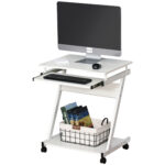 masa cu roti, suport PC/laptop, 60x48x73cm alb
