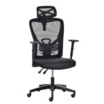Vinsetto Scaun de birou ergonomic, Inaltime reglabila, Tetiera, 66x61x100-109.5cm, Negru