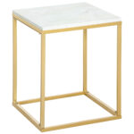 Outsunny Masuta de Cafea pentru Salon si Gradina, Culoare Auriu