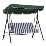 Balansoar de Gradina 3 Locuri cu Structura din Otel, 172x110x152cm