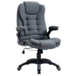 Vinsetto Scaun de Birou ergonomic Inclinabil, Inaltime Reglabila si Balansoar, Fotoliu Pivotant cu Roti, 67x72x110-120cm, Gri